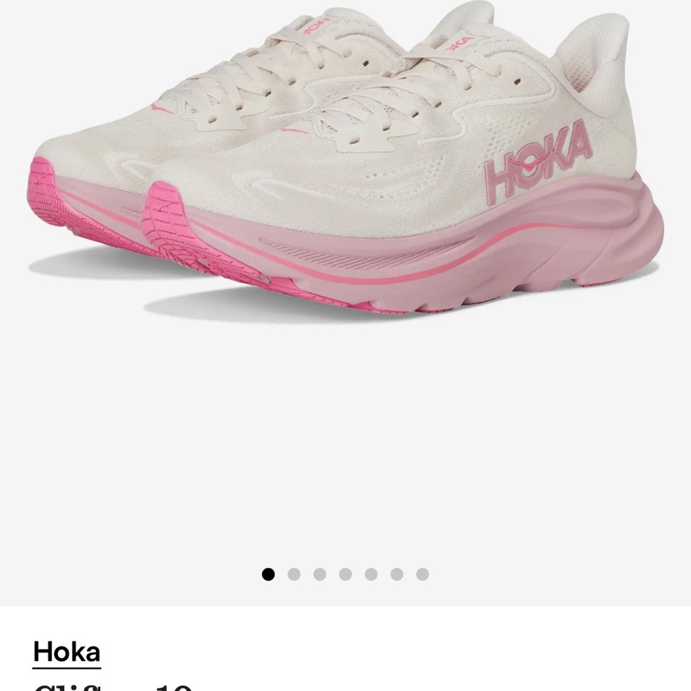 Hoka Women's Athletic Shoes in Cream and Pink